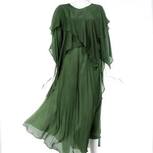 1970's Rare Chez Zvanni India SILK Dress